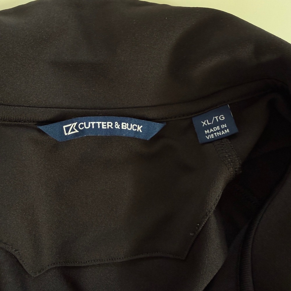 Cutter & Buck Mens XL Black Quarter Zip Performance Polo Shirt Short Sleeve Logo - Picture 3 of 9